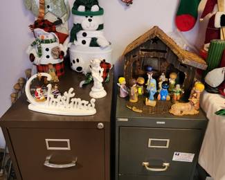 2 File Cabinets- Christmas Decor