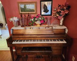 Grand Solid Oak Piano - Home Decor