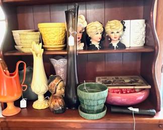 McCoy pottery....head vases and planters