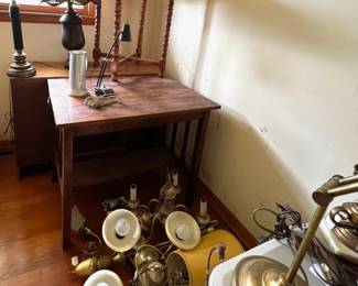 Lamps and tables, ceiling light fixture