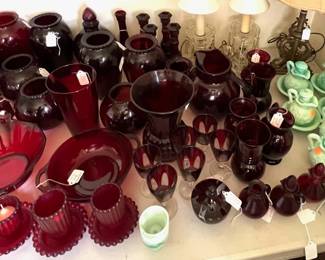 Ruby glass, vintage Avon