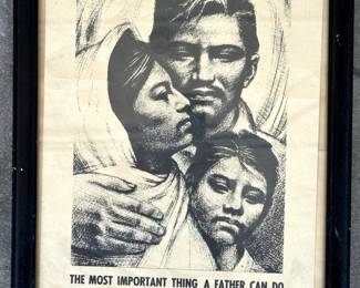 Vintage Family Cathloic Church Proaganda ~ Looks to be from WW2 Era  