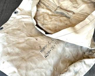 Vintage - Antique - Huge Canvas Bag with Lid ~ Often used as Punching Bag 