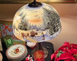 Thomas Kinkade reverse design lamp