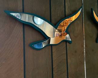 MID CENTURY FLYING SEAGULL MIRROR ART
