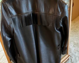 Vintage Leather Jacket with Fringe