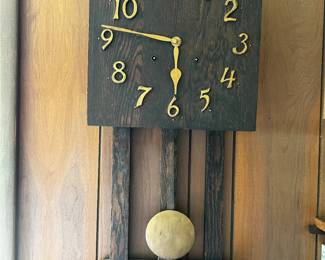 Arts & Crafts Ingraham Mission Oak Wall Clock