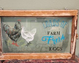 Farm fresh eggs chicken sign