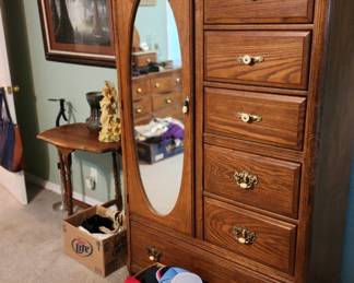 armoire with drawers and shelves