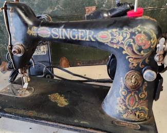 antique Singer sewing machine, lovely colors