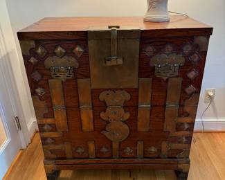 Antique Korean Tansu Cabinet (16-1/2"D x 33"W x 36-1/2"H)