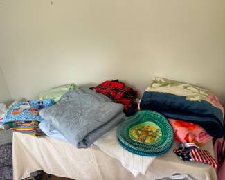 Large Collection of Linens & Blankets