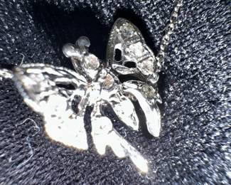 14K Gold Necklace with 14K Gold Butterfly Pendant