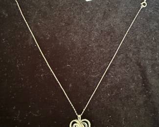 Sterling Silver Necklace with Sterling Silver Heart Shaped Pendant