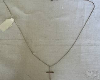 Sterling Silver Necklace with Sterling Silver Cross Pendant
