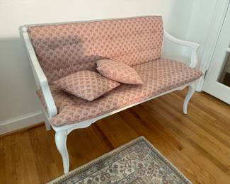 Wooden Bench with Cushions (48"W x 22"D x 31" Back Height)