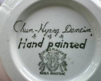 Vintage Korea Ironstone Hand Painted Plates 