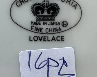 Crown Victoria "Lovelace" Porcelain China (16pc)