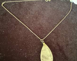 Sterling Silver Necklace with Sterling Silver Blue Flash Moonstone Pendant