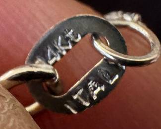 14K Gold Necklace with 14K Gold Butterfly Pendant