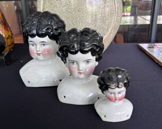 Vintage porcelain doll heads