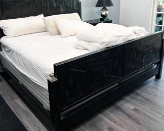 California King Bed with Mattress and Pillows