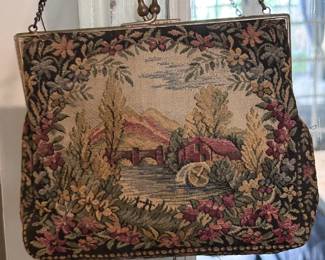 Antique needlepoint handbag