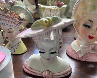 Vintage lady head vases