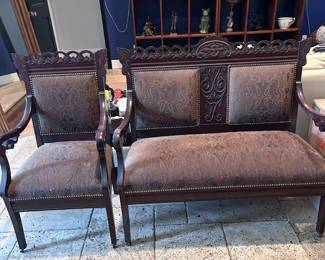 Victorian Setee and Side Chair