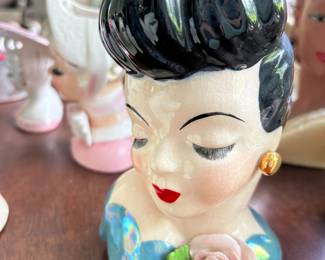 Vintage lady head vase