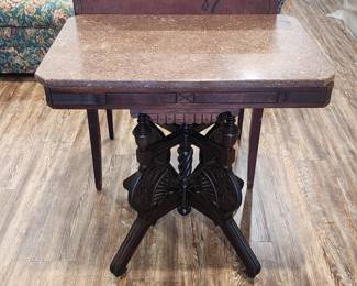 Another marble top side table. Great ornate base!