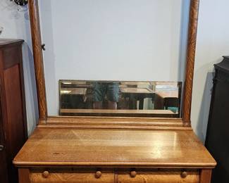 Tiger oak dresser - mirror is present - just not in frame