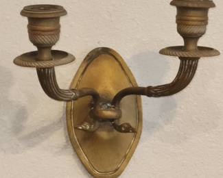 Pair of metal candle sconces 