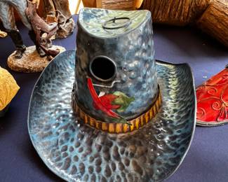 Metal decorative cowboy hat