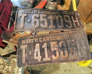 Early NC license plates 
