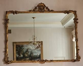 Early 1800's Antique French Gold Gilt Wall Mirror