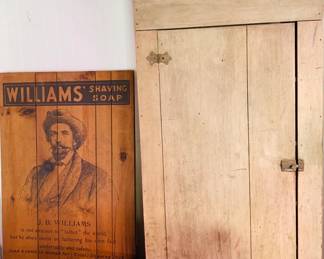 Vintage Williams Soap Sign & Wall Cabinet