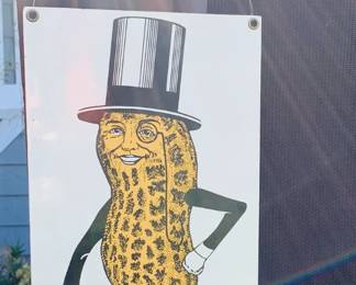 Metal Mr. Peanut Sign