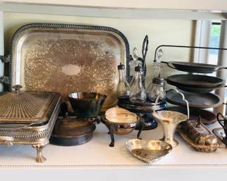 Silver plated serving items