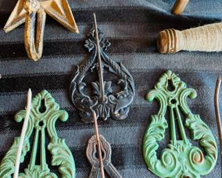 Antique Metal Receipt Hooks