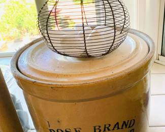 Vintage Peanut Butter Crock 