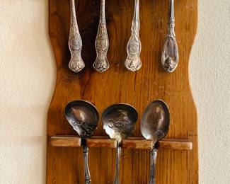 Spoon Display & Vintage Spoons (not Sterling)