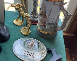 Some of the golf memorabilia