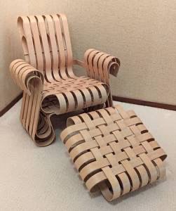 Frank Gehry for Knoll Power Play Chair and Ottoman