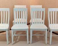 Pottery Barn White Wood Dining Chair Set