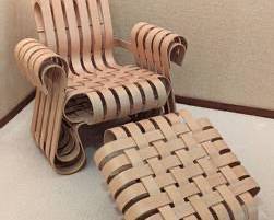 Frank Gehry for Knoll Power Play Chair and Ottoman