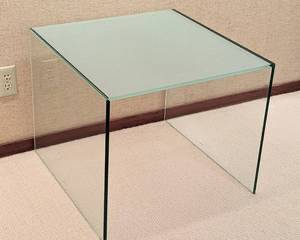Contemporary Glass Side Table.

Appears to be Niels Bendtsen for Design Within Reach, but no maker marks were found.

Measures 24” x 24” and 20” high