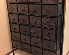Large Bronze Painted Metal Storage Cabinet