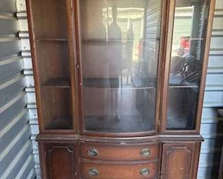 Curved glass China hutch