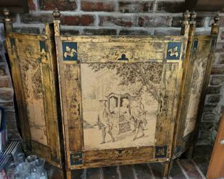 Antique fireplace screen